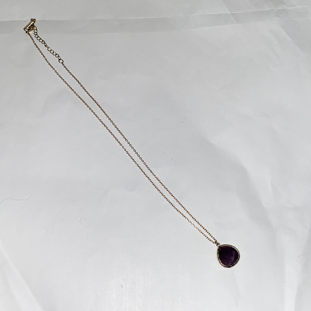 BaubleBar purple and gold necklace